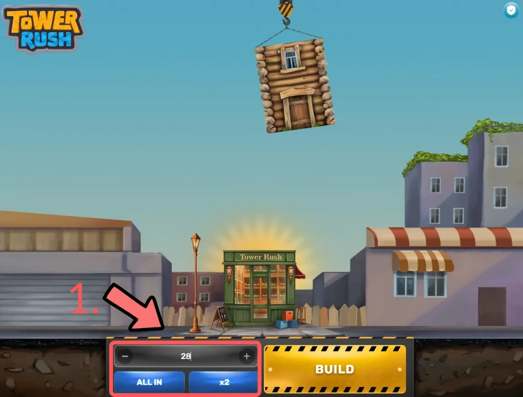 Tower Rush – Einsatz festlegen